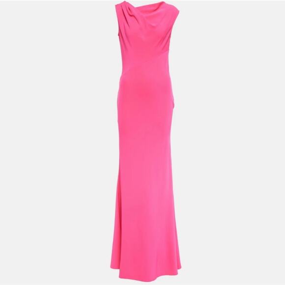Roland Mouret Pink Stretch Cady Maxi Dress Size 2 Elegant Evening Gown - Picture 11 of 11